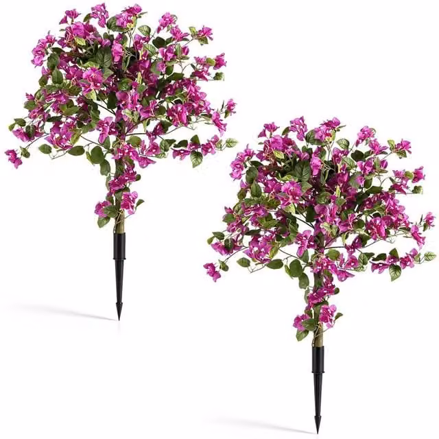 Havendro 2-Piece Set of Pink Artificial Silk Bougainvillea Fake Floral Trees – 1
