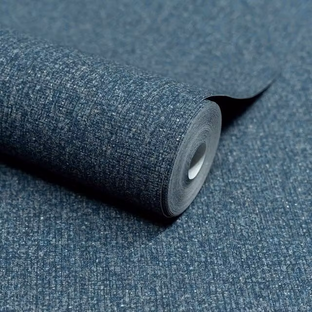 Grandeco Boutique Monroy Semi Plain Embossed Wallpaper in Petrol
