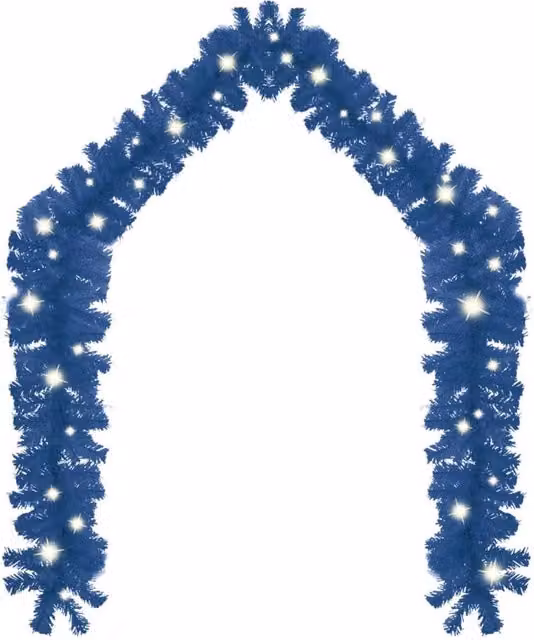 Berkfield Home Christmas Garland with LED Lights, Blue, 5 m