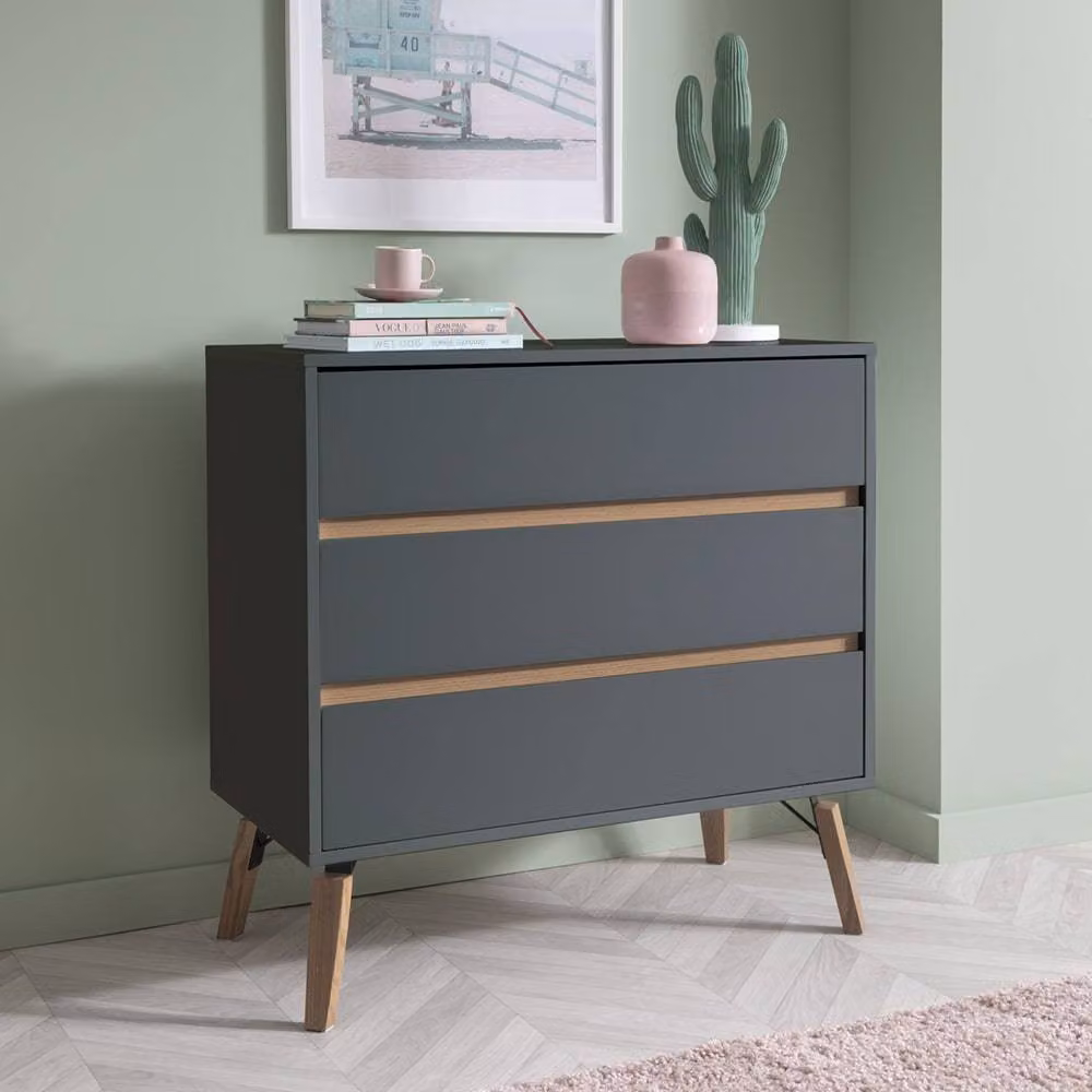 Nöa and Nani Otto Wide 3 Drawer Chest of Drawers in Grey – 2