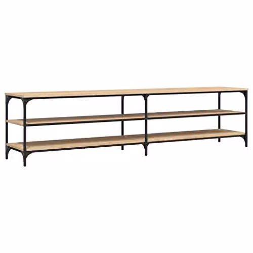 vidaXL Industrial TV Cabinet in Smoked Oak, W/D/H: 200 x 50 x 50 cm