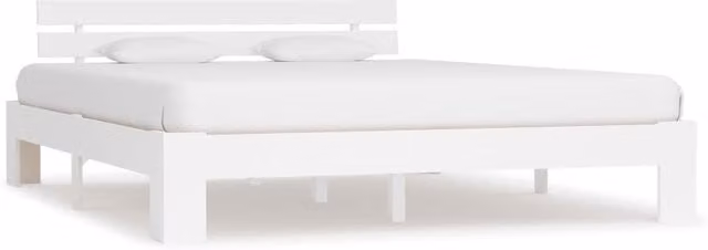 Berkfield Home Modern White Solid Pine Wood Bed Frame W: 160 cm, D: 200 cm