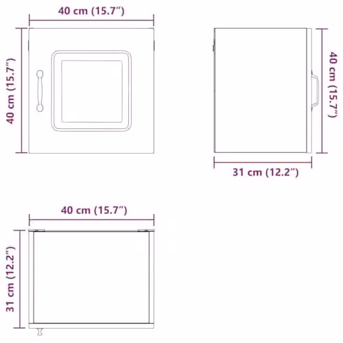 vidaXL Kalmar Dishwasher Panel in Black, W/D/H: 40 x 31 x 40 cm – 1