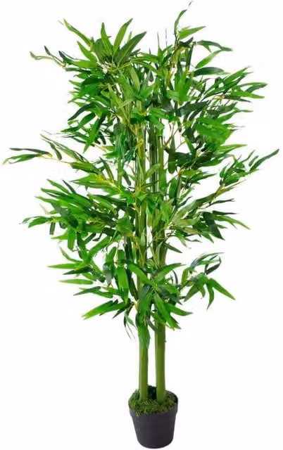 Leaf Design UK Realistic Artificial Bamboo Tree, Green, Height: 120 cm
