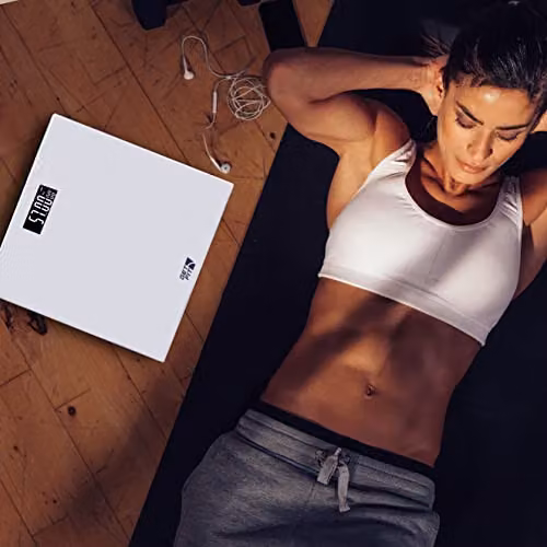 Get Fit Digital Bathroom Scales with LCD Display and Auto Shutoff in White – 3