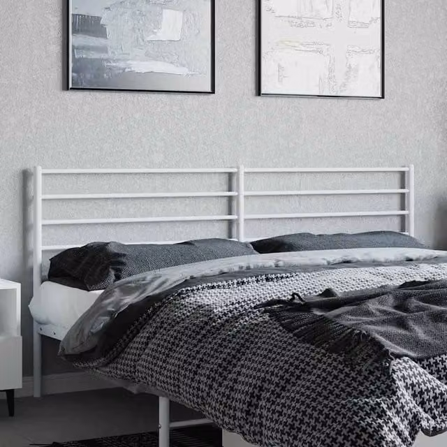 Berkfield Home Minimalist Metal Headboard in White, 200 cm