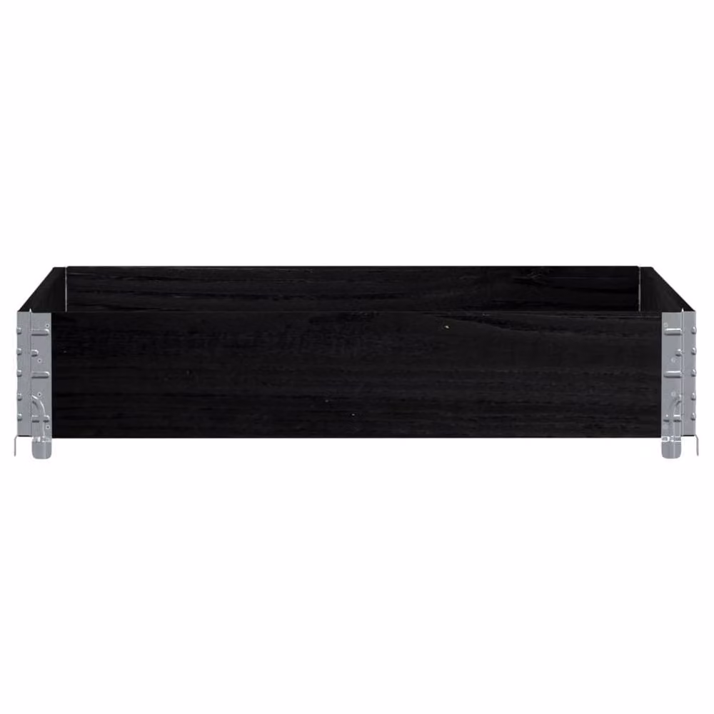 Berkfield Black Wooden Raised Bed Planter with Galvanised Steel, W/D/H: 100 x 100 x 19.5 cm – 3