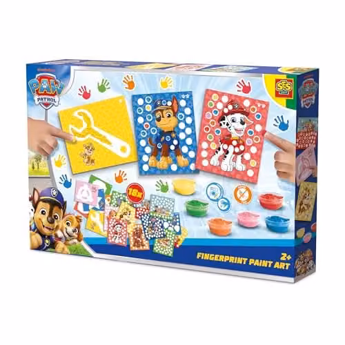 SES Creative PAW Patrol Fingerprint Paint Art Multicolour Sensory Craft Set with Character Picture Cards