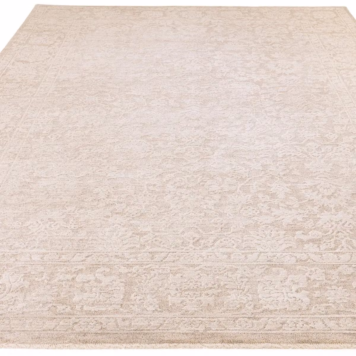The Rug Shop UK Natural Border Traditional Abstract Rug in Sand and Beige, W: 200 cm, D: 300 cm