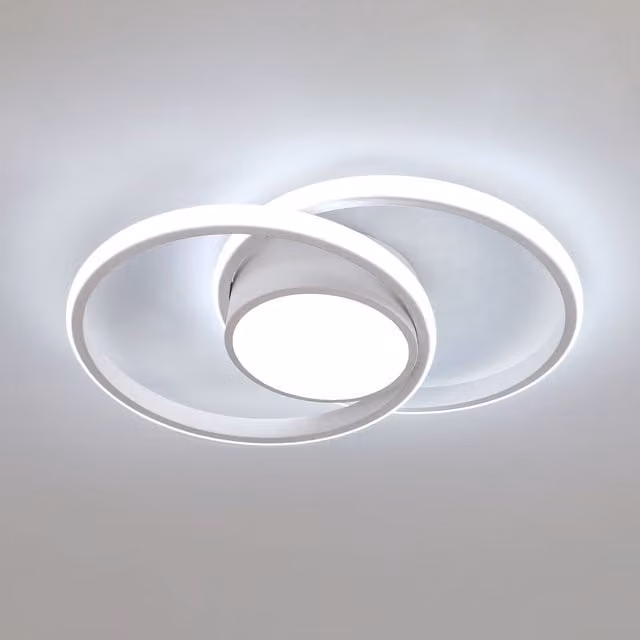 Pheashine Modern LED Ring Ceiling Light, 42W, Cool White 6500K, White