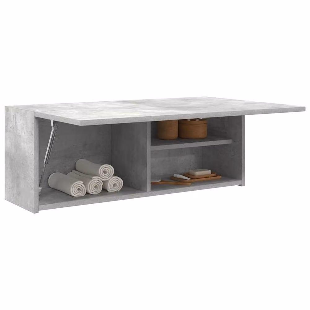 Berkfield Home Concrete Grey Wall Mounted Bathroom Cabinet W: 80 cm, D: 25 cm, H: 30 cm – 2