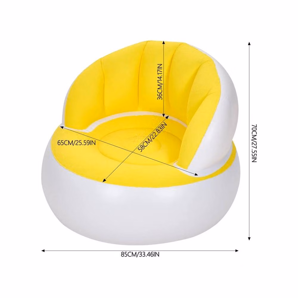 FLAVORA Yellow Portable Inflatable Single Air Lounge Sofa – 2