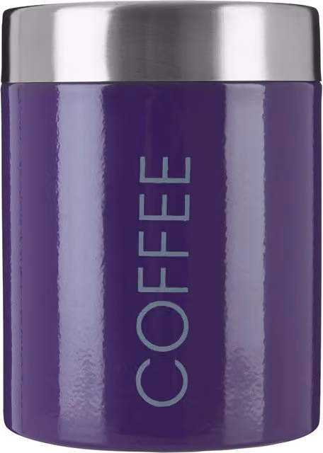 Orsina Enamel Coffee Canister with Airtight Lid, Purple and Black