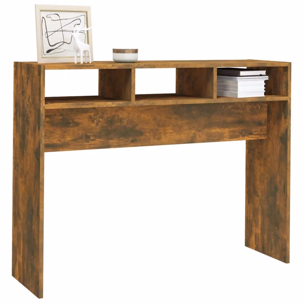 Berkfield Home Smoked Oak Console Table in Brown, W/D/H: 105 x 30 x 80 cm – 3
