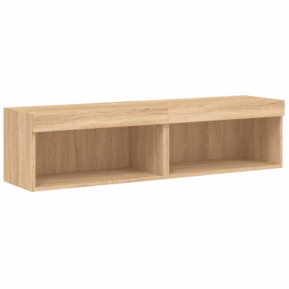 Berkfield Home Set of 2 Sonoma Oak TV Cabinets with LED Lights in Tan, W/D/H: 60 x 30 x 30 cm – 3