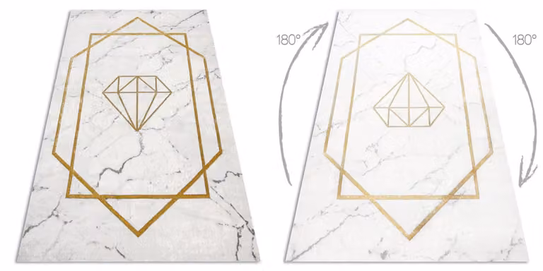 RugsX Emerald Rug in Yellow and White, W: 200 cm, D: 290 cm