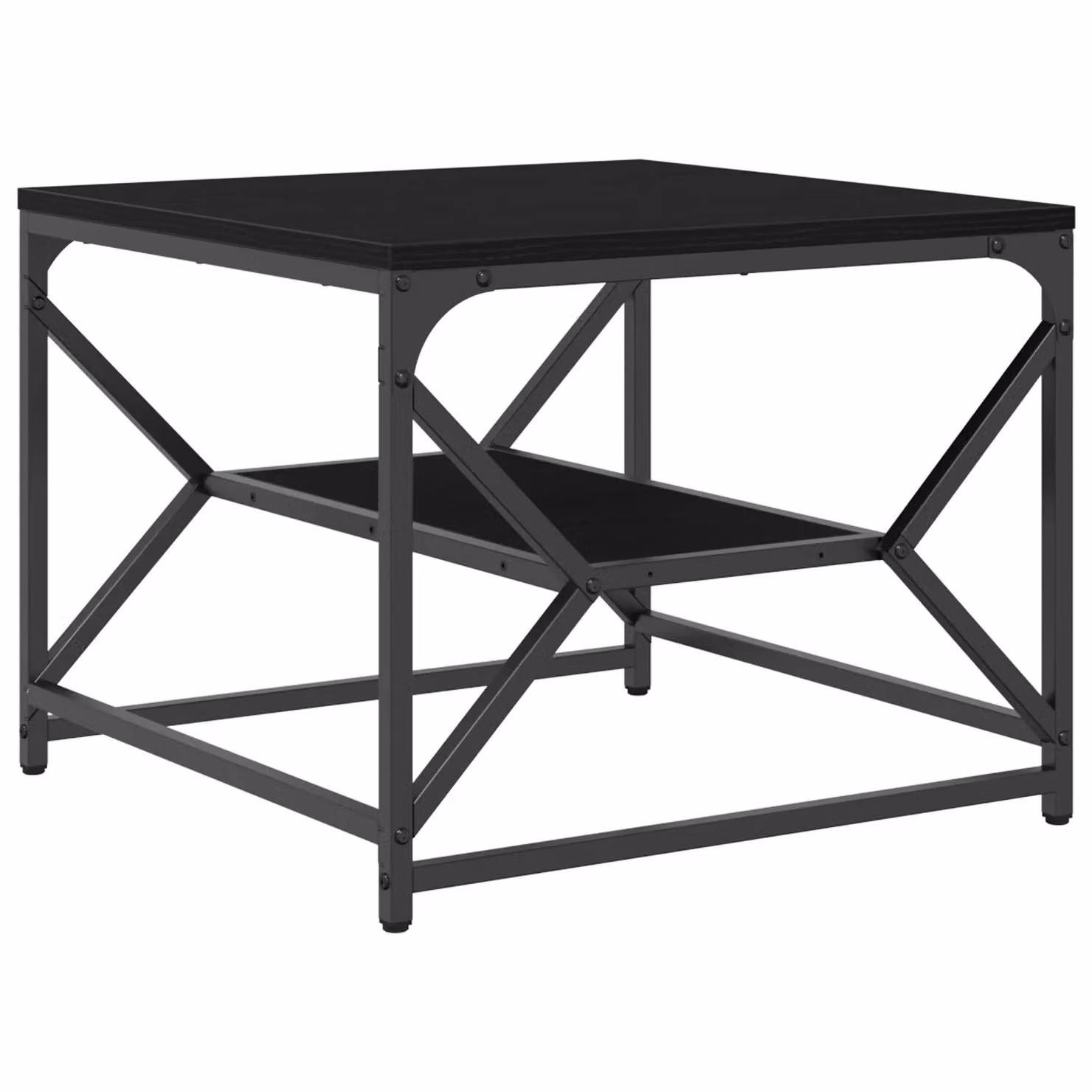 Berkfield Home Black Oak Coffee Table with Shelf, W/D/H: 51 x 50 x 40 cm – 2