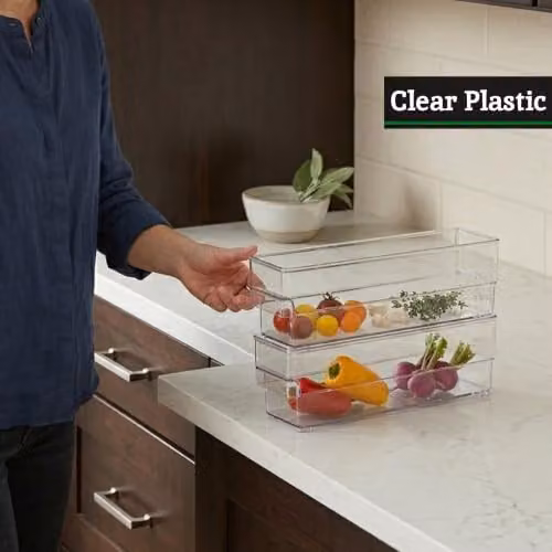 Orsina Set of 2 Transparent Plastic Fridge Organisers – 4