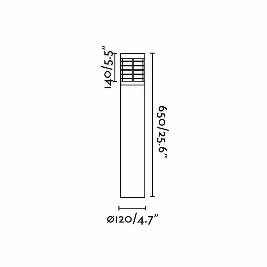 Netlighting Giza LED Outdoor Bollard Light, Dark Grey with Transparent Glass, IP54 Rated – 2