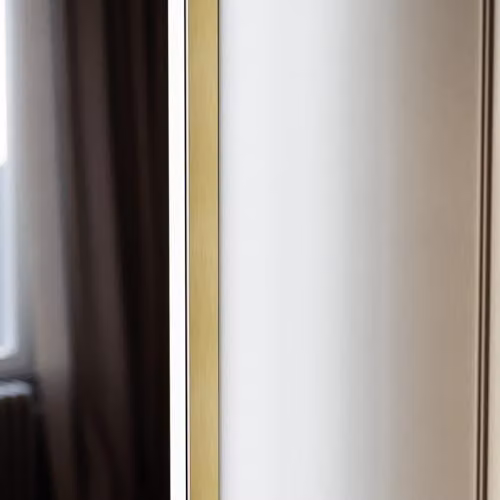 Nes Home LED Bathroom Mirror with Demister and Touch Sensor, Brushed Brass, W: 50 cm, H: 70 cm – 3