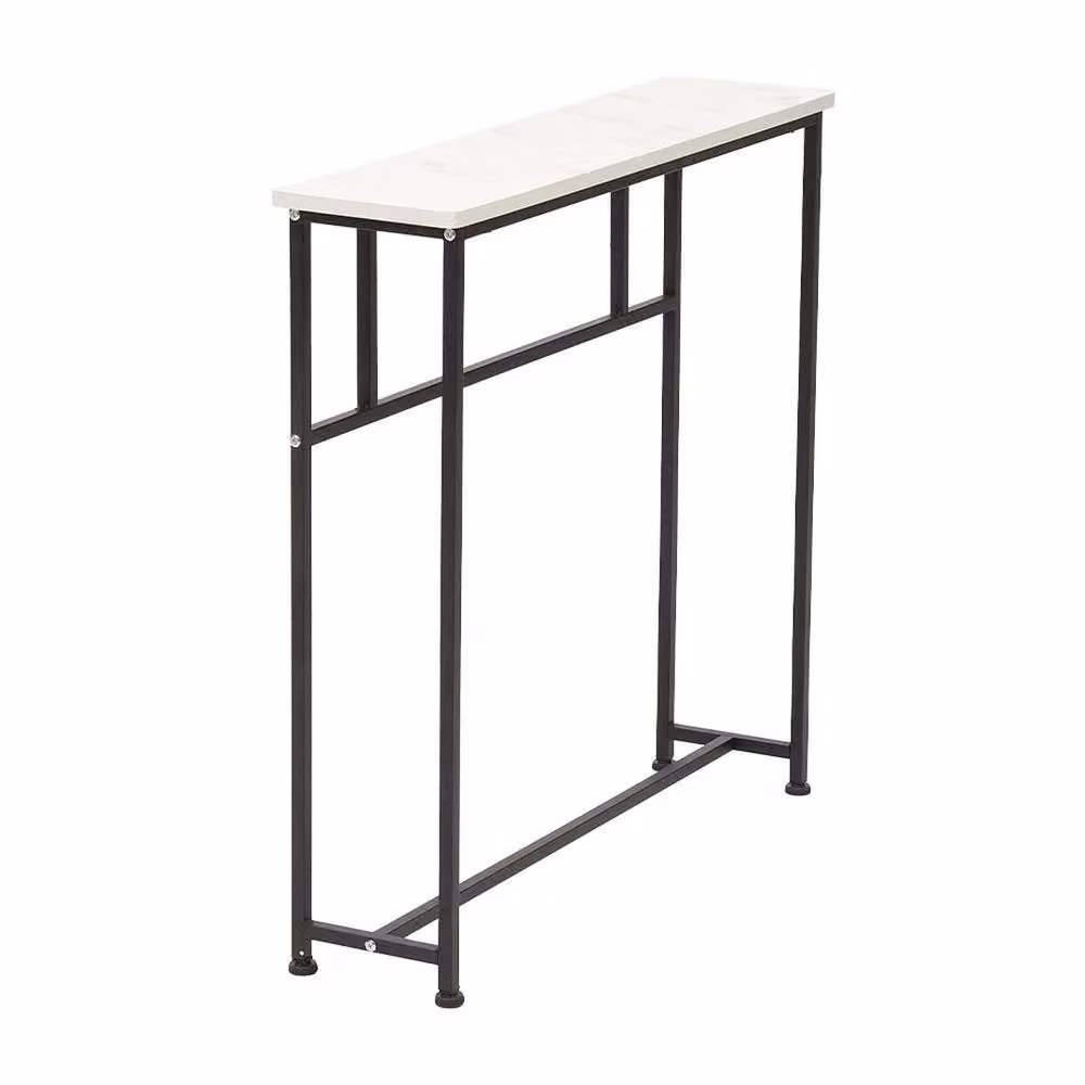SPETLEK Modern White Marble Narrow Slim Hallway Console Table – 2