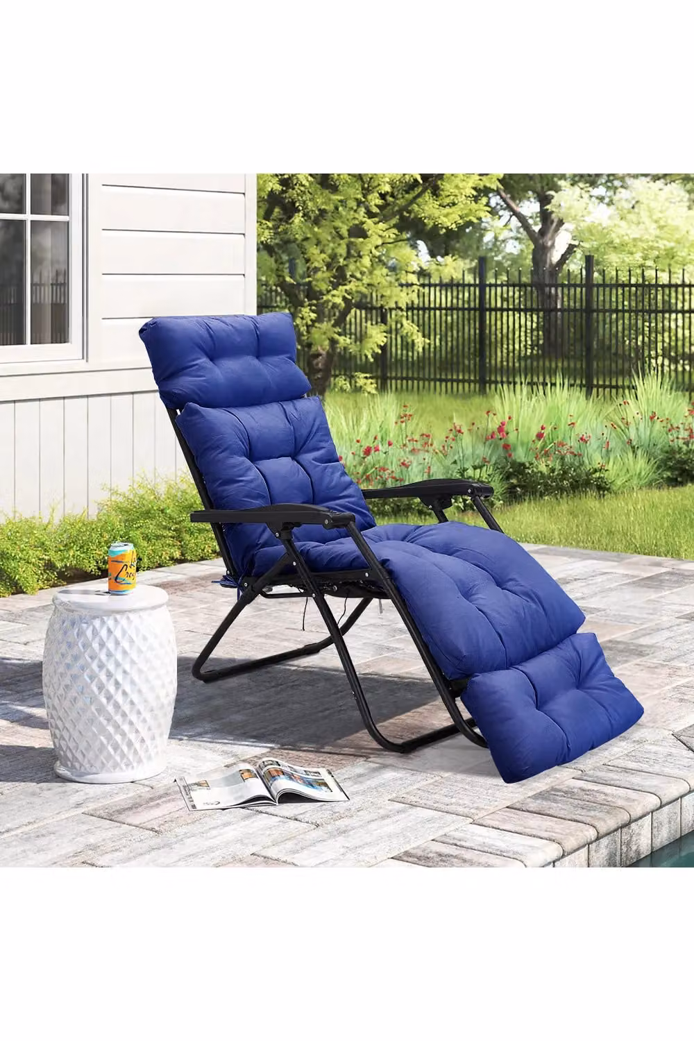 Living and Home Blue Long Recliner Cushion, W/D: 180 x 55 cm – 2