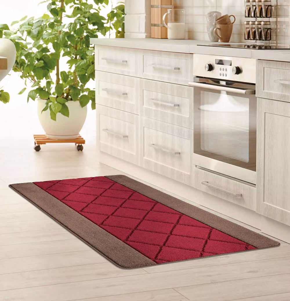 Smart Living Carmela Heavy Duty Non Slip Machine Washable Hallway and Kitchen Door Mat, Red, W/D/H: 60 x 40 x 1 cm – 2