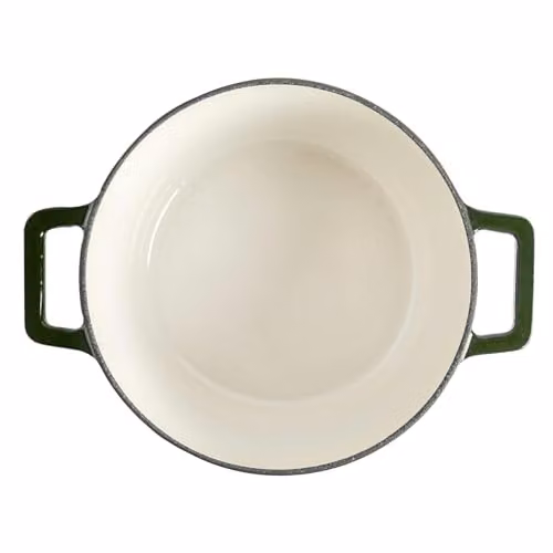 Argon Tableware Enamelled Cast Iron Round Casserole Dish with Self-Basting Lid, 4.5 l, Green – 6