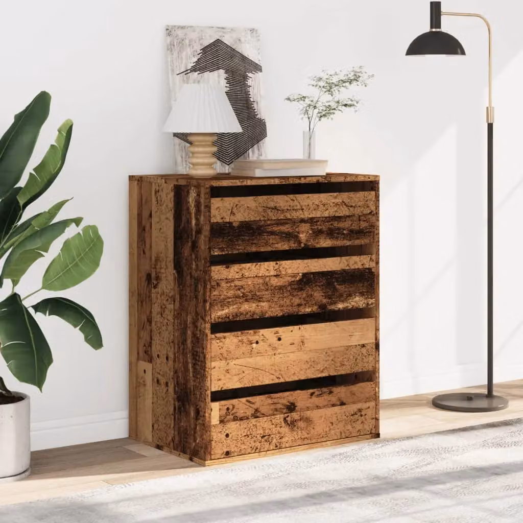Berkfield Home Corner Chest of Drawers in Old Wood Brown, W/D/H: 60 x 41 x 76 cm – 2