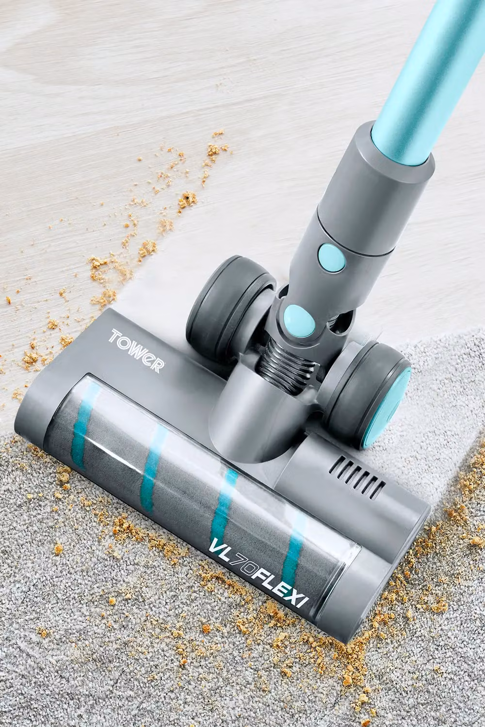 Tower T513011 VL70 Cordless 3-in-1 Bagless Pole Vacuum Cleaner with HEPA Filter and Anti-Tangle Roller, Blue and Turquoise – 2
