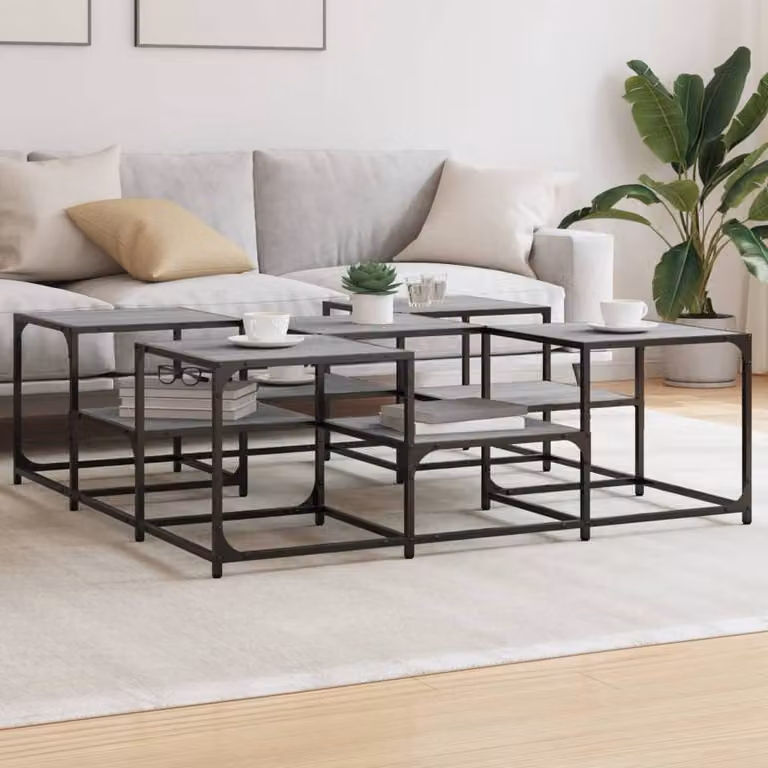 Berkfield Home Grey Sonoma Decorative Coffee Table, W/D/H: 121 x 121 x 40 cm