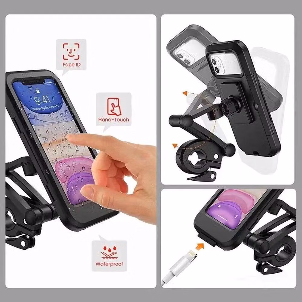 FLAVORA Waterproof and Shockproof Bike Phone Mount Holder in Black – 3