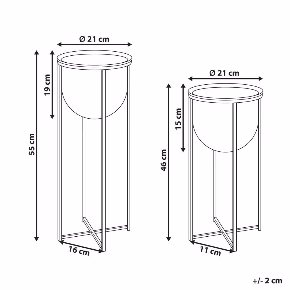 Wyld and Coco Arcadia Modern Metal Plant Stand Set of 2 in Black and Gold – 3