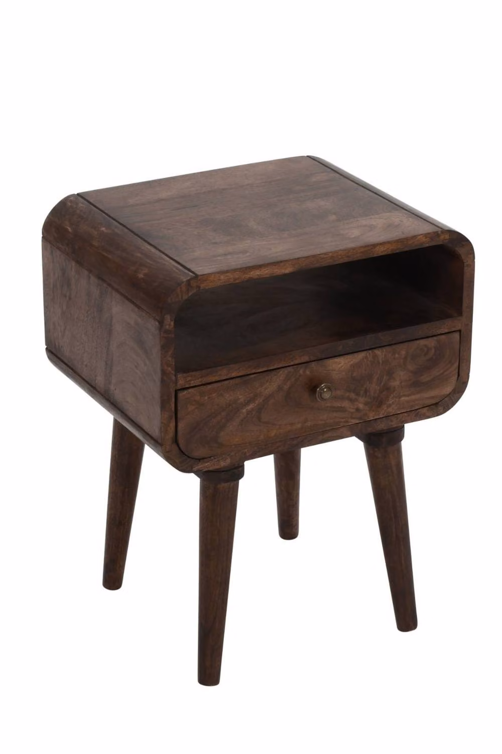 IH Design Rowledge Solid Mango Wood Bedside Table with Drawer, Brown, W/D/H: 35 x 45 x 58 cm – 2