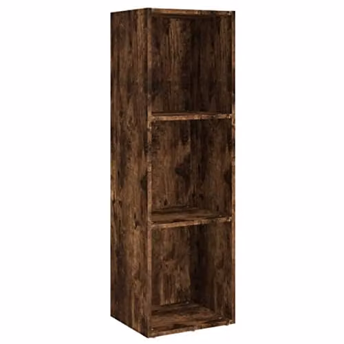 vidaXL Book and TV Cabinet in Smoked Oak, W/D/H: 36 x 30 x 114 cm – 1