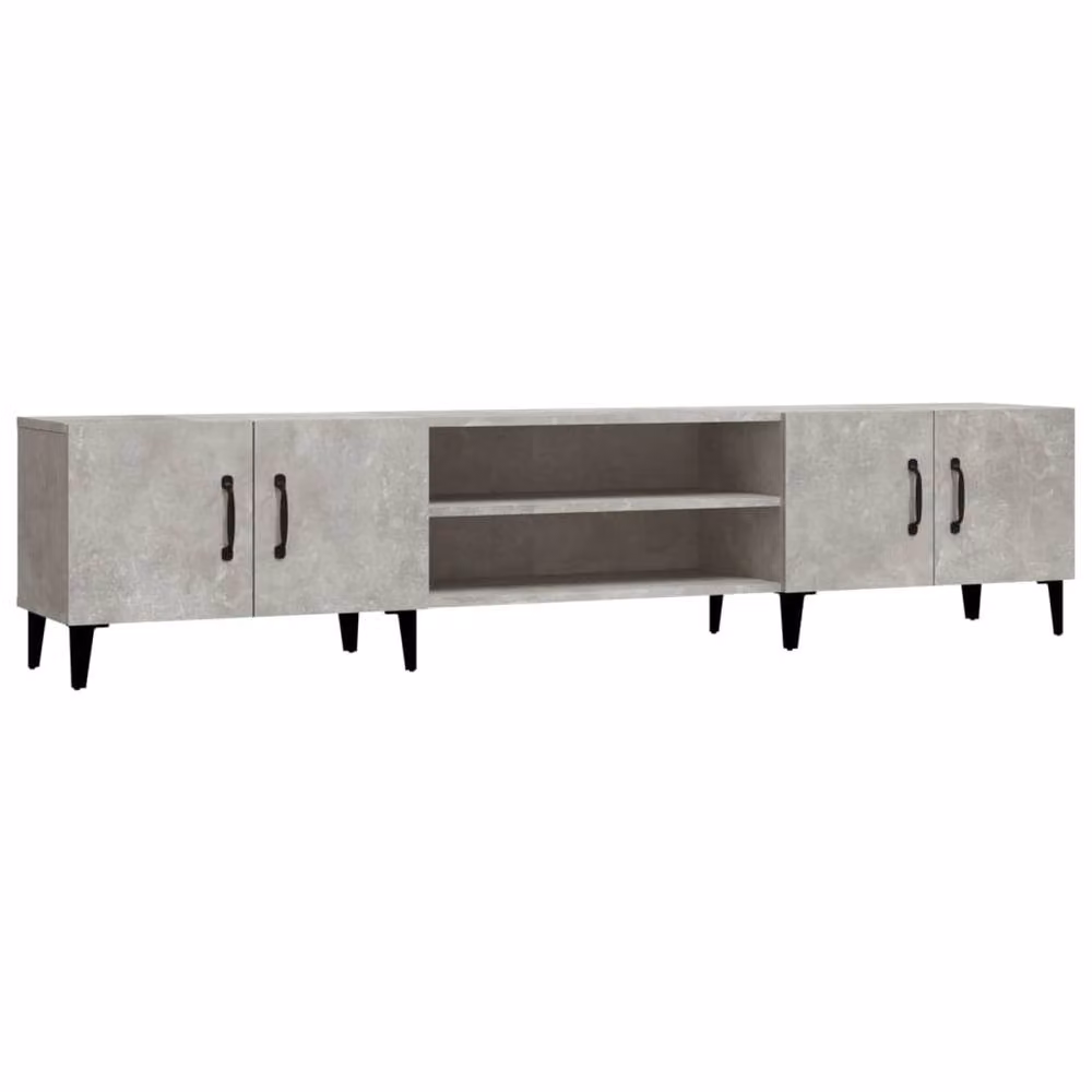 Berkfield Home Modern TV Cabinet in Concrete Grey, W: 180 cm, D: 31.5 cm, H: 40 cm – 2