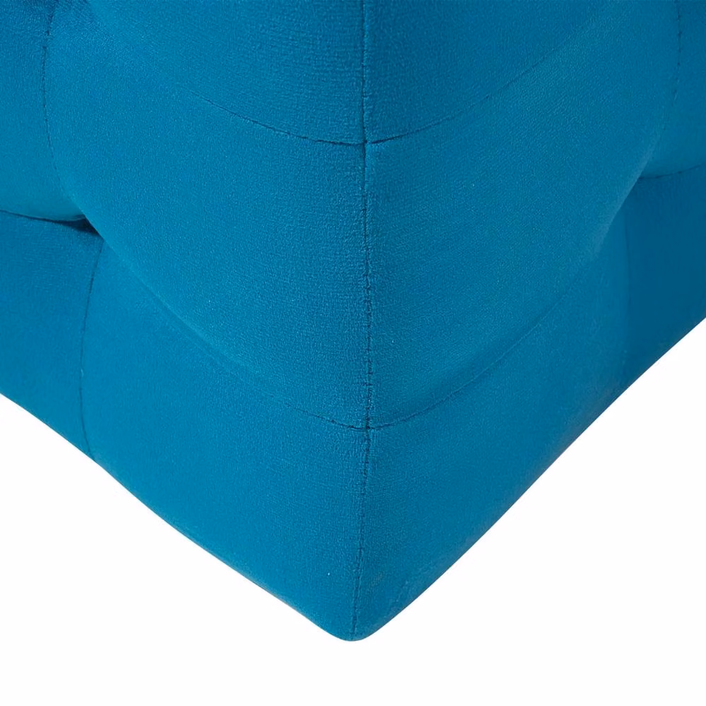 Wyld and Coco Blue Velvet Chesterfield Tufted Storage Ottoman Bench – 5
