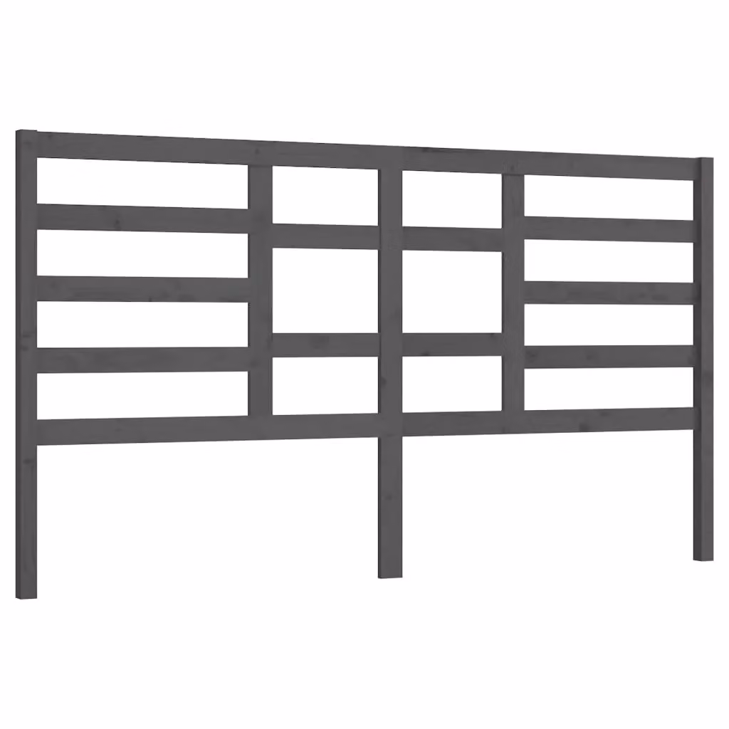 Berkfield Home Grey Rustic Solid Pine Wood Bed Headboard W: 186 cm, D: 4 cm, H: 104 cm – 2