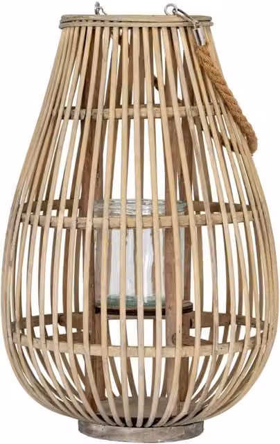 KDMD Medium Ellipse Lantern with Glass Holder in Brown – 1