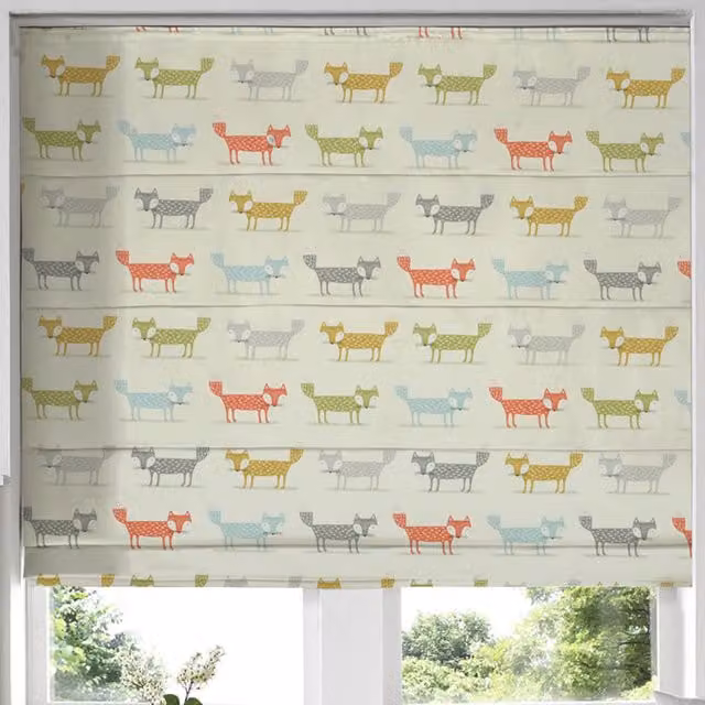 Terrys Foxy Made to Measure Blackout Roman Blind in Multicolour Animal Print
