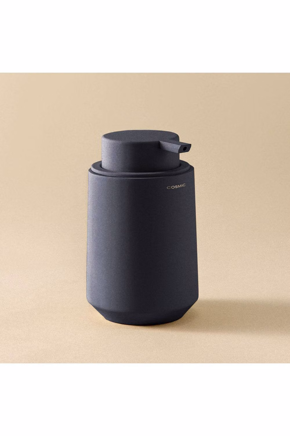 Cosmic Saona Collection Soap Dispenser with Non-Drip Nozzle, Volcano Design, Black, 350 ml – 2