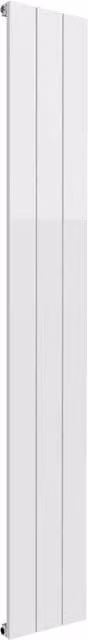 Bathroom Kingdom Casina White Single Flat Panel Vertical Aluminium Radiator H: 180 cm, W: 28 cm