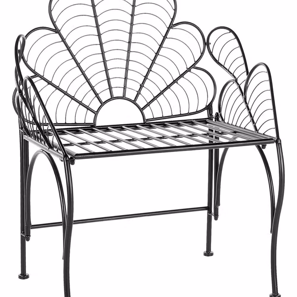 Wyld and Coco Garden Accent Chair in Black Metal with Armrests – 2