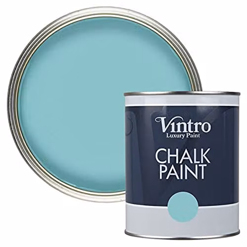 Vintro Christabelle Turquoise Chalk Paint with Ultra Matt Finish, 1 Litre