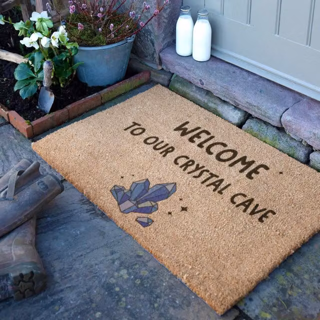 Artsy Mats Welcome To Our Crystal Cave Doormat, Brown, W/D: 90 x 60 cm – 1