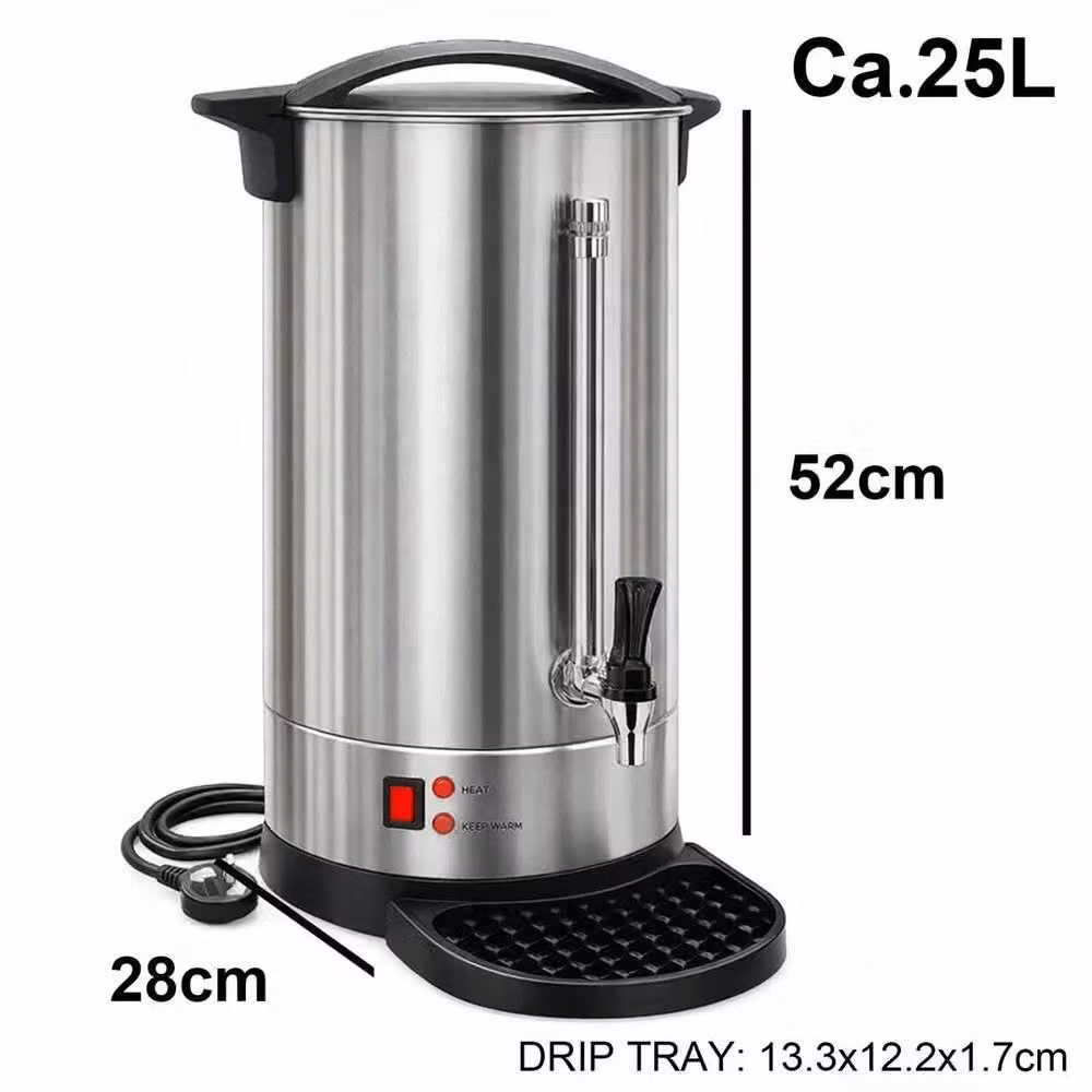 PAWNORA 25L Electric Hot Water Boiler in Silver with Keep Warm Function and Stainless Steel Interior – 2