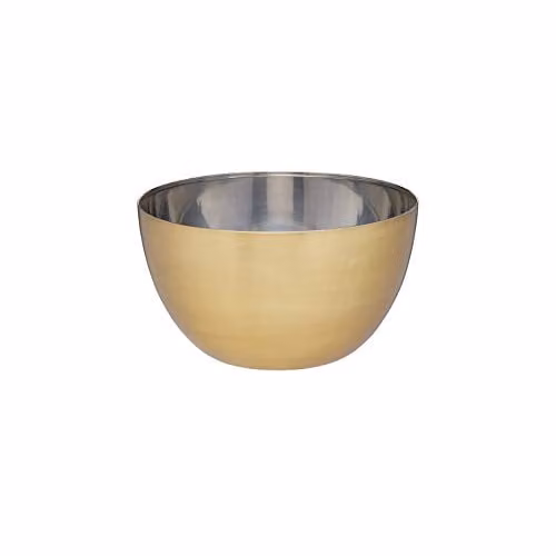 MasterClass Stainless Steel Round Salad and Fruit Bowl in Gold, Diameter: 24 cm