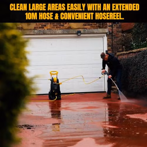 V-TUF V 3 Electric Pressure Washer in Black with 150 bar Max Pressure, 2000W, 7.5 L/min Flow Rate, Patio Cleaner, Turbo Nozzle, Stainless Steel Lance and Snow Foam Cannon – 3