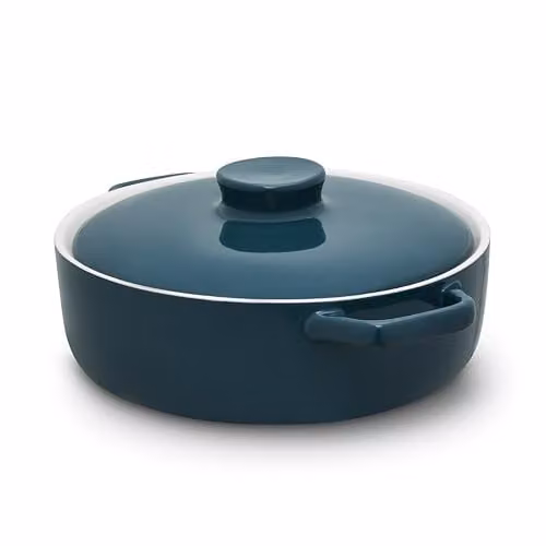 Barbary & Oak Nattura Shallow Casserole Dish, Agave Green Stoneware, 23.5 cm – 1