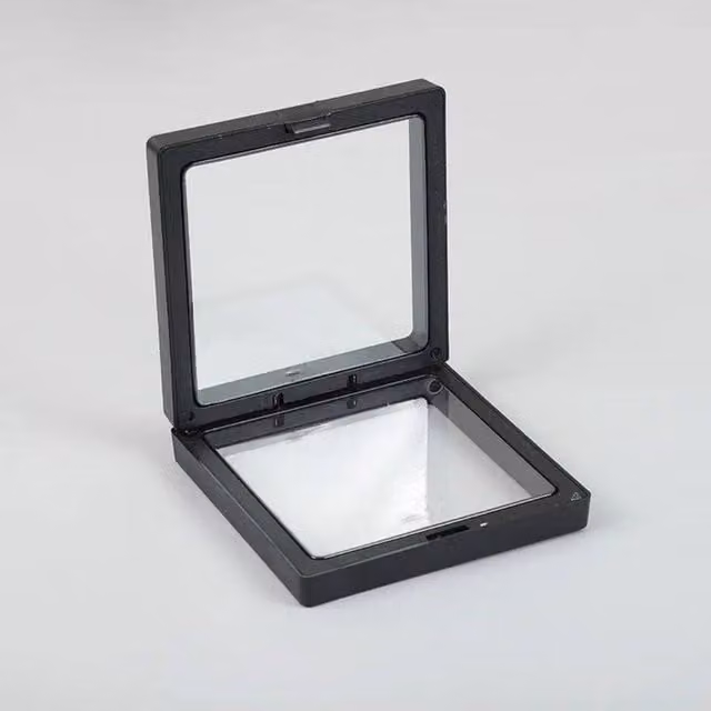 KDMD Med 3D Floating Frame Display for Jewelry and Collectibles, Black, W/D/H: 9 x 9 x 9 cm – 1